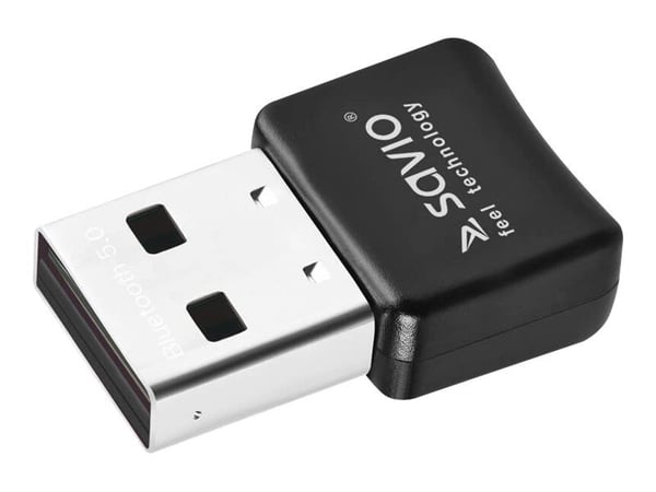 SAVIO BT-050 - Nettverksadapter - USB 2.0 - Bluetooth 5.0, Bluetooth 5.0 LE - svart