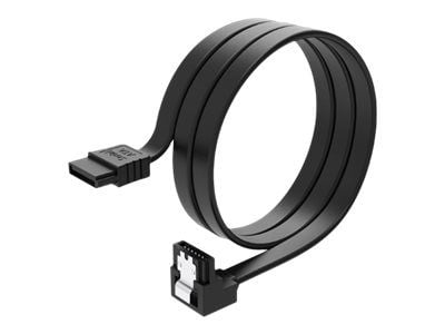 Akasa PROSLIM - SATA-kabel - Serial ATA 150/300/600 - SATA (hunn) høyrevinklet til SATA (hunn) låst - 50 cm - svart