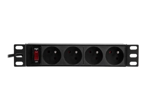 Netrack - Tehonjakoyksikkö (rack-versio) - AC 230 V - tulo: virta - lähtöliittimet: 4 (4 x virta tyyppi E) - 1U - 10" - 1,8 m johto - musta - 1,8 m...