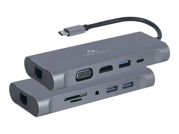 Cablexpert A-CM-COMBO7-01 - Dockningsstation - USB-C 3.1 - HDMI, VGA - 1GbE
