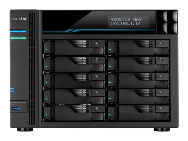 ASUSTOR Lockerstor 10 Pro AS7110T - NAS-server - 10 fack - SATA 6Gb/s - RAID RAID 0, 1, 5, 6, 10, JBOD - RAM 8 GB - 2.5 Gigabit Ethernet / 10 Gigab...