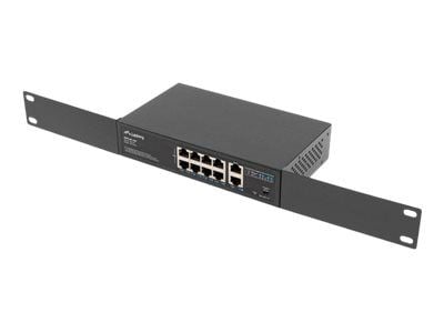 Lanberg RSFE-8P-2GE-120 - Switch - ikke-styrt - 2 x 10/100 (opplink) + 8 x 10/100 (PoE+) - stasjonær, veggmonterbar - PoE+ (120 W)