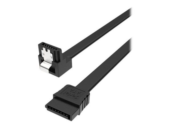 Akasa PROSLIM - SATA-kabel - Serial ATA 150/300/600 - SATA (hunn) høyrevinklet til SATA (hunn) låst - 50 cm - svart