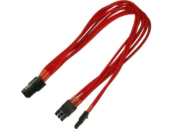 Nanoxia - Strømadapter - 8-pins PCIe-strøm (6+2) (hann) til 6-pins PCIe-strøm (hunn) - 30 cm - rød
