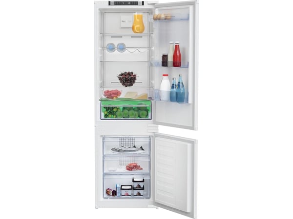 Beko BCNA275E31SN - Kjøleskap/fryser - bunnfryser - innebygd - fordypning - bredde: 56 cm - dybde: 55.5 cm - høyde: 177.8 cm - 254 liter - Klasse F...
