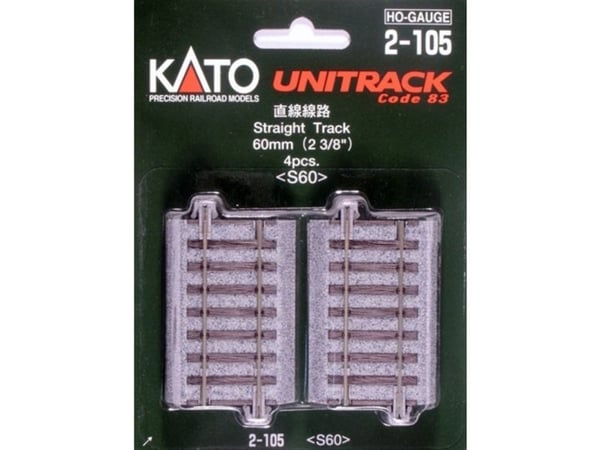 H0 Kato Unitrack 2-105 Suora raide 60 mm 4 kpl