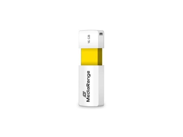 MediaRange - USB flash-enhet - 16 GB - USB 2.0 - vit, gul