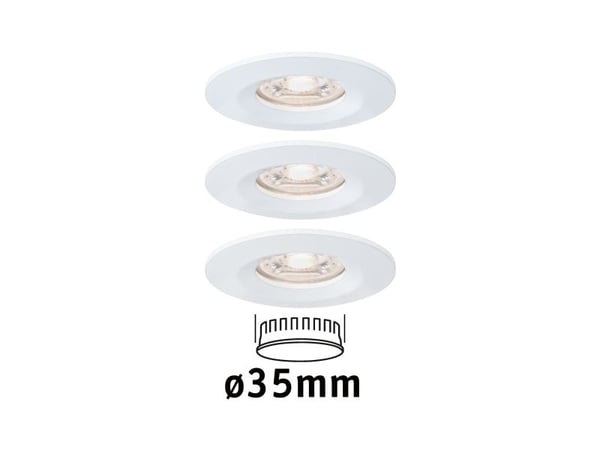Paulmann 942.99, Innsunket spotlight, Ikke-utskiftbare pærer, 1 ampuller, LED, 2700 K, Hvit