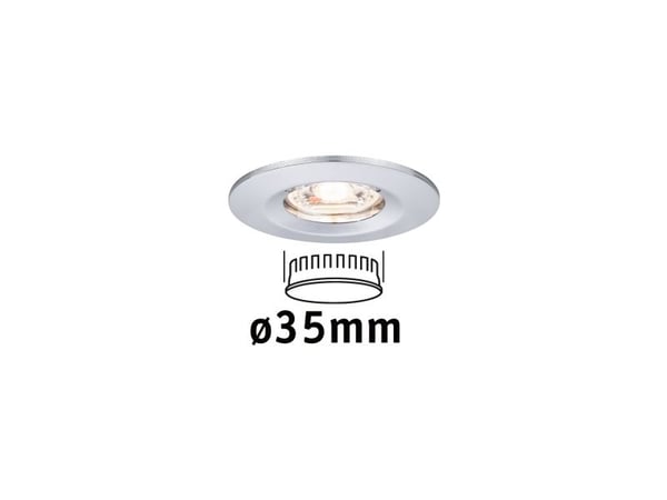 Paulmann 943.02, Innsunket spotlight, Ikke-utskiftbare pærer, 1 ampuller, LED, 2700 K, Kromfarget