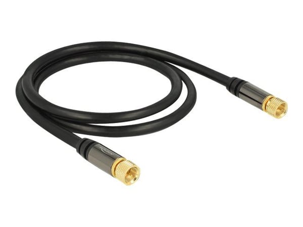 DeLock - Antennkabel - F-hane (M) - F-hane (M) - 1 m - Svart (88918)