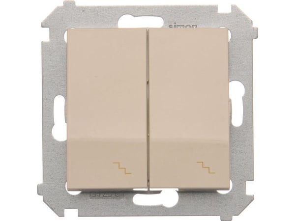 Kontakt-Simon DW6/2L.01/41, Muovi, Valkoinen, IP20, IP44, 250 V, 10 A, 75 mm