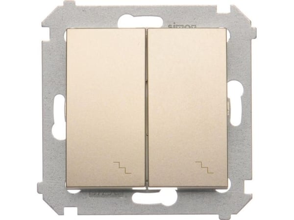 Contact-Simon DW6/2L.01/44, muovi, kultainen, IP20, IP44, 250 V, 10 A, 75 mm