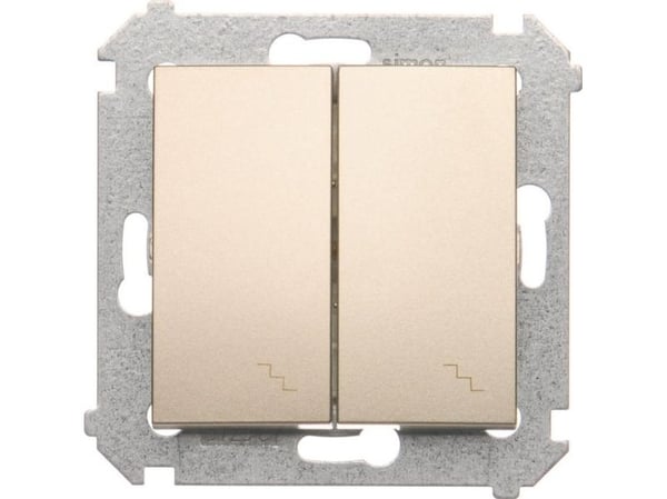 Contact-Simon DW6/2.01/44, muovi, kultainen, IP20, IP44, 250 V, 10 A, 75 mm