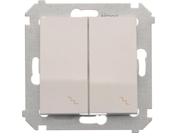 Kontakt-Simon DW6/2L.01/11, Muovi, Valkoinen, IP20, IP44, 250 V, 10 A, 75 mm