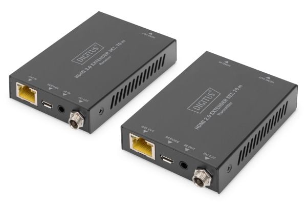 DIGITUS DS-55506 - Sender og mottaker - video/lyd/infrarød-utvider - HDMI - over CAT 5e/6/6a/7 - opp til 70 m