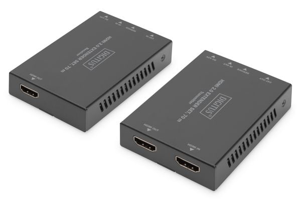 DIGITUS DS-55506 - Sender og mottaker - video/lyd/infrarød-utvider - HDMI - over CAT 5e/6/6a/7 - opp til 70 m