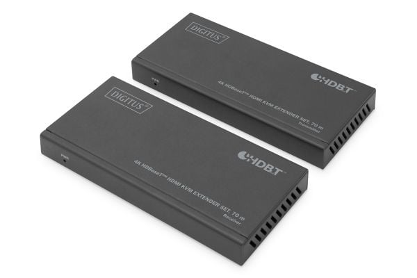 DIGITUS DS-55512 - Sender og mottaker - video/lyd/infrarød/USB-utvider - HDMI, HDBaseT - over CAT 5e/6/6a/7/8 - opp til 70 m