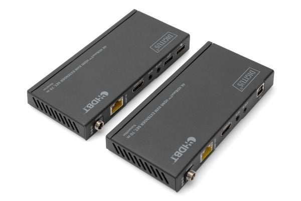 DIGITUS DS-55512 - Sender og mottaker - video/lyd/infrarød/USB-utvider - HDMI, HDBaseT - over CAT 5e/6/6a/7/8 - opp til 70 m