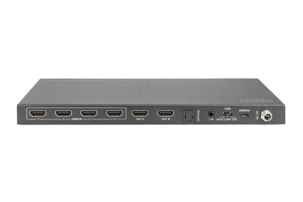 DIGITUS - Video/audio switch - 4 x 2 - stasjonær, veggmonterbar