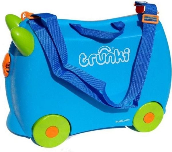 Trunki Terrance, Tralle, Hard overflate, Blå, Plast, 4 hjul, Glidelås