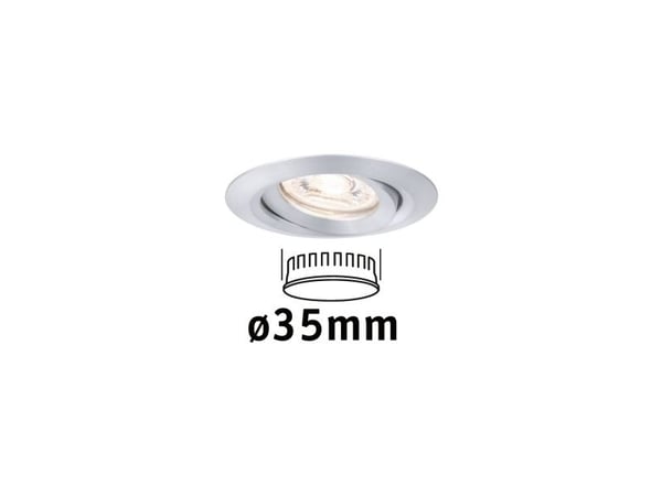 Paulmann 942.96, Innsunket spotlight, Ikke-utskiftbare pærer, 1 ampuller, LED, 2700 K, Aluminium