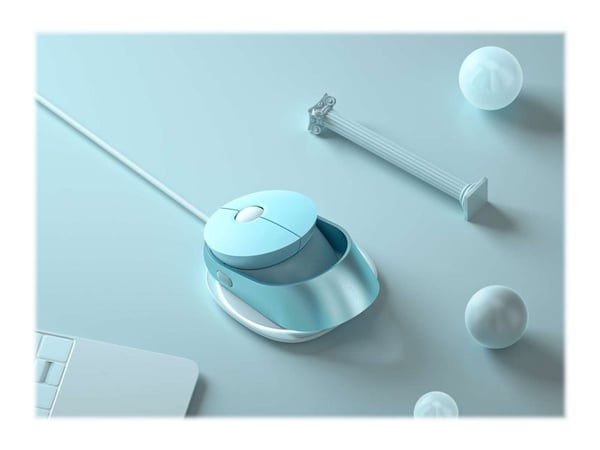 Rapoo Ralemo Air 1 - Mus - flerfunksjonsmodus - optisk - 3 knapper - trådløs - 2.4 GHz, Bluetooth 3.0, Bluetooth 5.0 - USB trådløs mottaker - blå