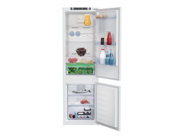 Beko BCNA275E31SN - Kjøleskap/fryser - bunnfryser - innebygd - fordypning - bredde: 56 cm - dybde: 55.5 cm - høyde: 177.8 cm - 254 liter - Klasse F...