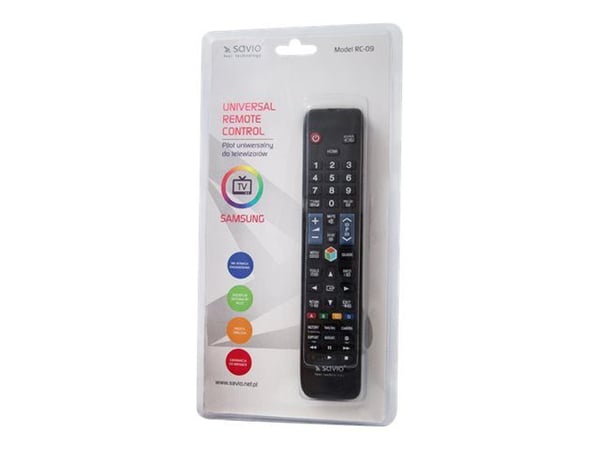 Savio RC-09 do TV Samsung - Smart TV, TV, IR Langaton, Painikkeiden painaminen, musta