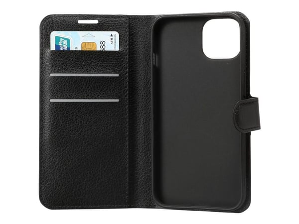 X-Shield - Lommebok for mobiltelefon - polyuretan - svart - for Apple iPhone 13