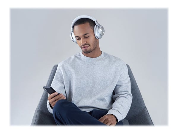 Technics EAH-A800E - Hodetelefoner med mikrofon - full størrelse - Bluetooth - trådløs, kablet - aktiv støydemping - 3,5 mm jakk - sølv