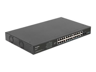 Lanberg RSFE-24P-2C-360 - Switch - ikke-styrt - 24 x 10/100 (PoE+) + 2 x Gigabit SFP (opplink) + 2 x 1000Base-LX/SX - rackmonterbar - PoE+ (360 W)