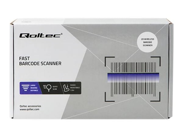 Qoltec - Strekkodeskanner - portabel - 2D-bildefremviser - 300 skann/sek - dekodet - USB