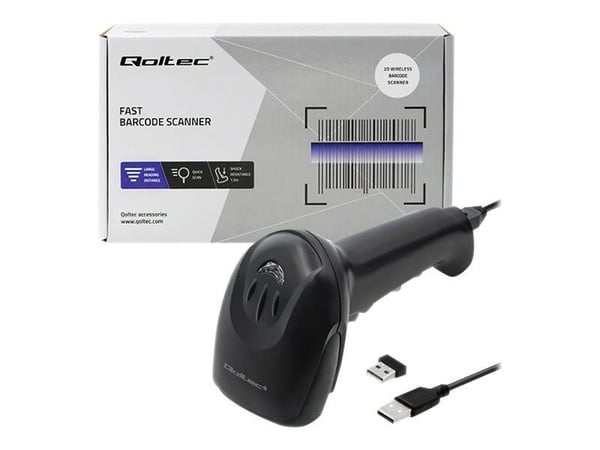 Qoltec - Strekkodeskanner - portabel - 2D-bildefremviser - 300 skann/sek - dekodet - USB