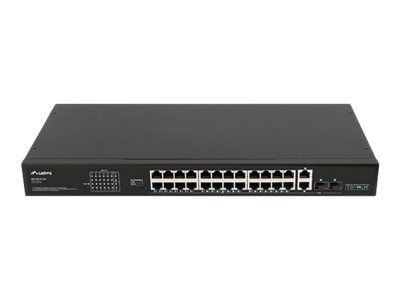 Lanberg RSFE-24P-2C-360 - Switch - ikke-styrt - 24 x 10/100 (PoE+) + 2 x Gigabit SFP (opplink) + 2 x 1000Base-LX/SX - rackmonterbar - PoE+ (360 W)