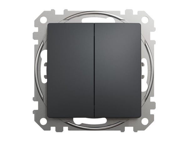 Schneider Electric, Sedna Design and Elements, Kaksinkertainen kaksisuuntainen kytkin, musta antrasiitti, SDD114108