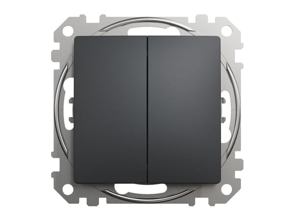 Schneider Electric, Sedna Design and Elements, antrasiitti, kaksoisvalokytkin SDD114105