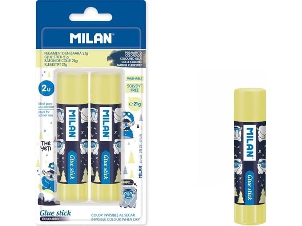 Milan lim i stift Milan 21G THE YETI (2 stk) i blister, blå