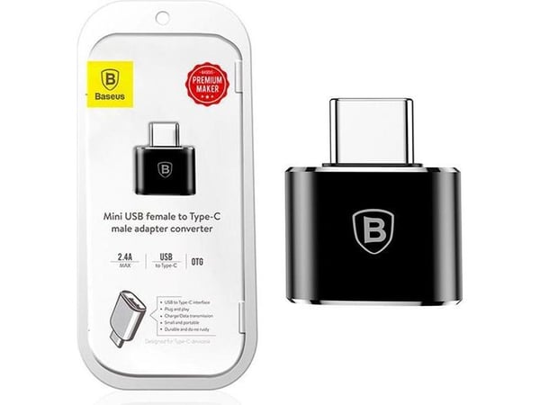 Baseus - USB-adapter - 24 pin USB-C (hane) till USB (hona) - USB 2.0 - 2.4 A - svart