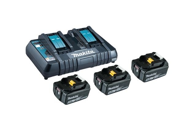 Makita DC18RD - Batterilader + batteri 3 x - Li-Ion - 5 Ah - 2 x batterier lader