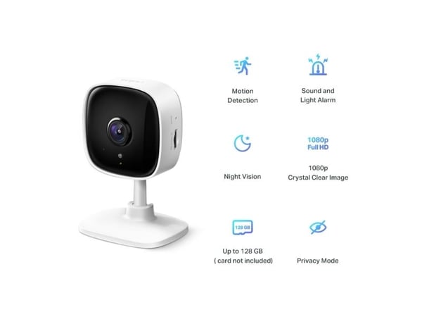 TP-Link Tapo C110, IP-sikkerhetskamera, Innendørs, Trådløs, FCC, IC, CE, NCC, Bord, Hvit, Svart