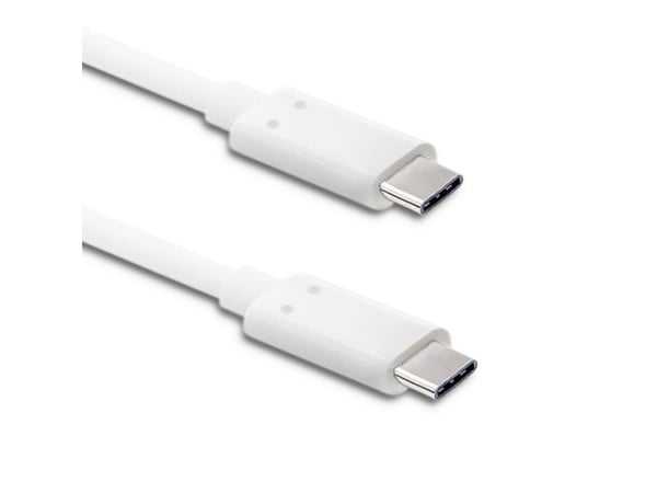 Qoltec - USB-kabel - USB-C (hann) til USB-C (hann) - USB 3.1 - 1 m - hvit