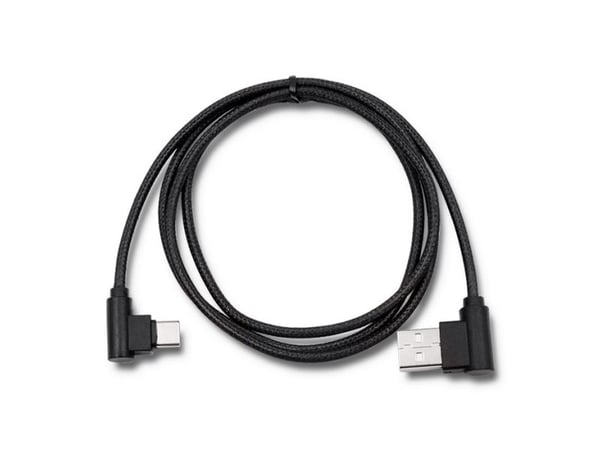 Qoltec - USB-kabel - USB-C (hann) vinklet til USB (hann) vinklet - USB 2.0 - 1 m - svart