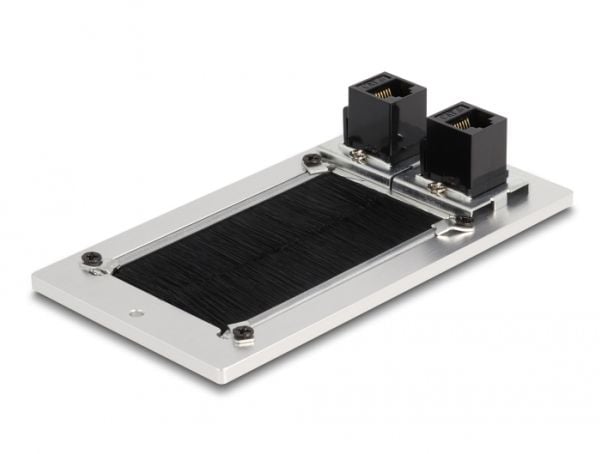 Delock - Keystone socket-outlet - RJ 45 - 2 nätverksuttag