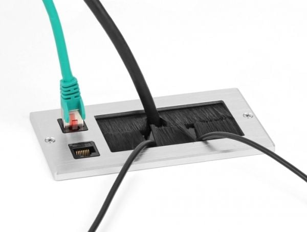 Delock - Keystone socket-outlet - RJ 45 - 2 nätverksuttag