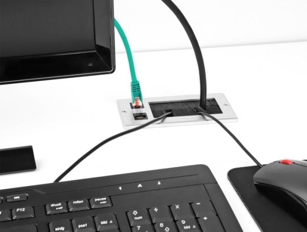 Delock - Keystone socket-outlet - RJ 45 - 2 nätverksuttag