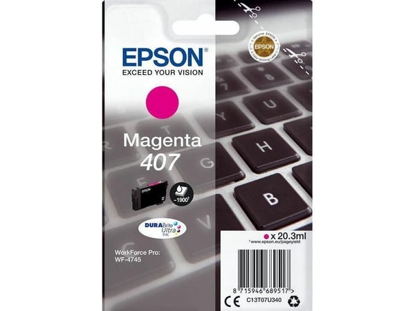 Epson WF-4745, Korkea (XL) värintuotto, Magenta, 38,1 ml, 1 kpl, 1900 sivua, Kertapakkaus