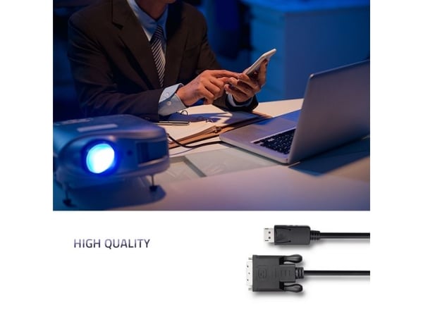 Qoltec - Adapterkabel - DisplayPort (hann) låst til DVI-D (hann) - 1.8 m - tommelskruer - svart