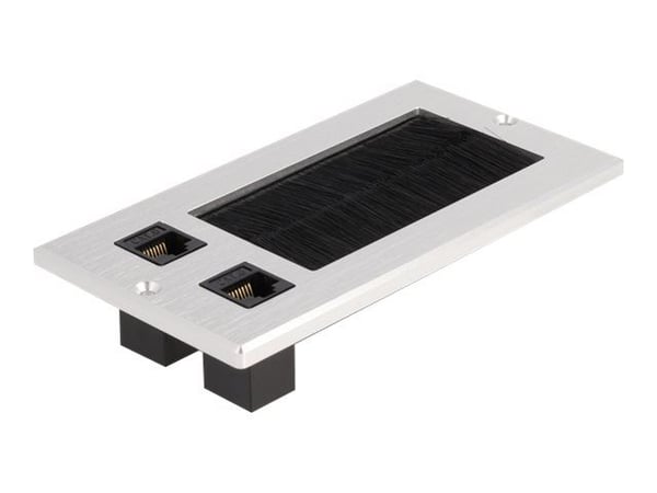 DeLOCK 66896, 2 x RJ-45, Musta, Valkoinen, Alumiini, 70 mm, 130 mm, 5 mm