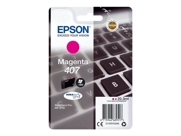 Epson WF-4745, Korkea (XL) värintuotto, Magenta, 38,1 ml, 1 kpl, 1900 sivua, Kertapakkaus