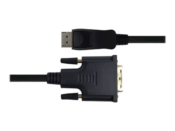 DELTACO - Adapterkabel - DisplayPort (hann) låst til DVI-D (hann) gjenget - 1 m - 1080p støtte 60 Hz - svart